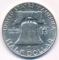 Amerikai Egyesült Államok 1962D 1/2$ Ag "Franklin" tanúsítvánnyal T:XF,VF kis karc
USA 19...