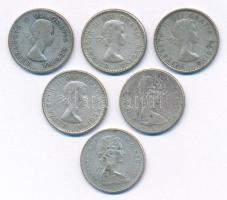 Kanada 1953-1965. 10c Ag "II. Erzsébet" (5xklf) + 1967. 10c Ag "II. Erzsébet / Kanada...