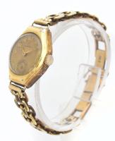 14K arany (Au) Omega női karóra, kézi felhúzós szerkezettel. Jelzett tok, jelzett szerkezet. Dupla, ...