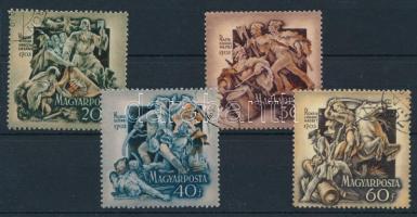 1953 II. Rákóczi Ferenc 4 db bélyeg számvízjellel