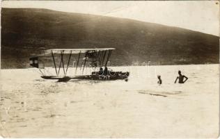K.u.K. Kriegsmarine Seeflugzeug / WWI Austro-Hungarian Navy, flying boat (hydroplane) E-20, type-M Lohner machine, naval aircraft. photo (lyuk / pinhole)