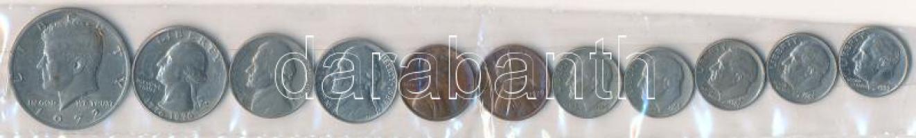 Amerikai Egyesült Államok 1972-1989. 1d-1/2$ Cu-Ni (11x) T:XF-VF
USA 1972-1989. 1 Dime - 1/2 Dollar...