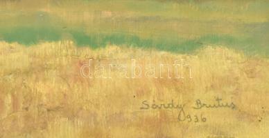 Sárdy Brutus (1892-1970): Naplemente, 1936. Olaj, vászon, jelezve jobbra lent, kartonra kasírozva, 3...