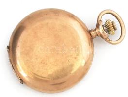 14K arany (Au) női zsebóra szép számlappal, műköső szerkezettel d: 23 mm, br 11,61 g