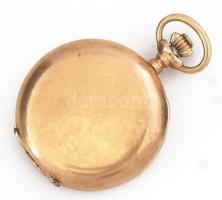 14K arany (Au) női zsebóra szép számlappal, műköső szerkezettel d: 23 mm, br 11,61 g