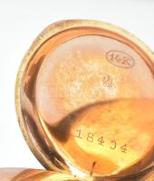 14K arany (Au) női zsebóra szép számlappal, műköső szerkezettel d: 23 mm, br 11,61 g