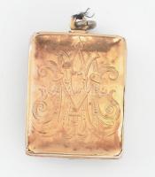 14K arany (Au) fényképtartó faragott jáspis gladiátorfejes kő dísszel br 9 g