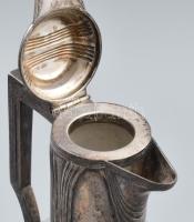 Szecessziós ezüst (Ag) karaffa. Jelzett, Bécs, XX. sz. eleje. Hibátlan kristály üveggel 28 cm