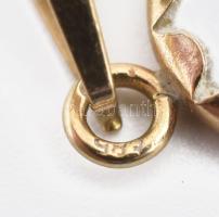 Arany (Au) 14K Szűz Mária medál, porcelán arany keretben, 3,1×1,5 cm, bruttó: 2,6 g