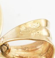 Arany (Au) 14K áttört szív medál, jelzett, 3,5×3 cm, nettó: 2,1 g