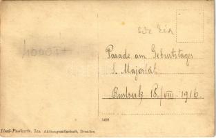 1916 Ruse, Russe, Rustchuk; Parade am Geburtstages S. Majestat. K.u.k. Kriegsmarine / Austro-Hungari...