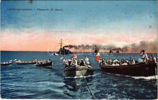 1914 K.u.K. Kriegsmarine Landungsmanöver / Manovre di sbarco / Austro-Hungarian Navy training, landing mariners. C. Fano 1913 (EK)