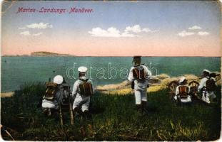 1915 K.u.K. Kriegsmarine Marine Landungs Manöver / Austro-Hungarian Navy mariners' training on mainland. Photo Alois Beer 1913. F. W. Schrinner (EK)