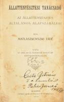 Matlaszkovszki Tádé: Állattenyésztési tanácsadó az állattenyésztés általános szabályai. Bp., 1910, Országos Magyar Gazdasági Egyesület, ("Pátria"-ny.), 68 p. Átkötött kartonált papírkötés, foltos lapokkal, bejegyzésekkel.