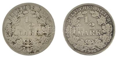 Német Birodalom 1905F-1906E 1/2M Ag (2xklf) T:VF,F patina
German Empire 1905F-1906E 1/2 Mark Ag (2x...