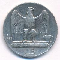Olaszország 1929R 5L Ag "III. Viktor Emánuel" T:XF,VF kis ph
Italy 1929R 5 Lire Ag "...
