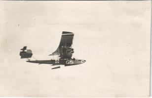 1917 Hydroplan im Fluge. K.u.K. Kriegsmarine Seeflugzeug / WWI Austro-Hungarian Navy, flying boat G-5 in flight, naval aircraft. photo (vágott / cut)