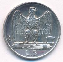 Olaszország 1927R 5L Ag "III. Viktor Emánuel" T:AU kis ph
Italy 1927R 5 Lire Ag "Vit...