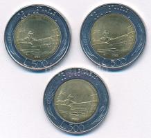 Olaszország 1982-1992. 500L (3klf) T:AU Italy 1982-1992. 500 Lire (3xdiff) C:AU