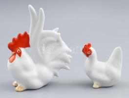 Kakas és tyúk 2 db szovjet porcelán. Jelzés nélkül, hibátlan 8, 15 cm