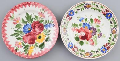 2 db Hollóháza riolit porcelán 1923-1927 között. Máz alatti festéssel, hibátlan 18 cm