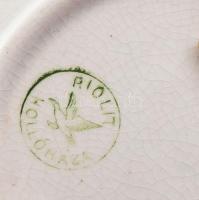 2 db Hollóháza riolit porcelán 1923-1927 között. Máz alatti festéssel, hibátlan 18 cm