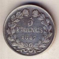 Franciaország 1847A 5Fr Ag I. Lajos Fülöp T:3