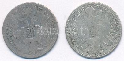 Ausztria 1868-1870. 20kr Ag "Ferenc József" (2xklf) T:F 
Austria 1868-1870. 20 Kreuzer Ag...
