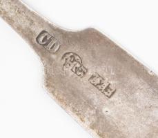 4 db antik ezüst (Ag) teás / limonádés kanál, Boroszlói jelzéssel, mesterjeggyel 48 g 17 cm