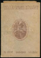 1948 Térképészeti Közlöny VII. köt. 1-2. sz., 1943-1948. Szerk. és kiadja a ,,Tóth Ágoston" Honvéd Térképészeti Intézet. Bp., Honvéd Térképészeti Intézet-ny., 207+(1) p. + 6 melléklet. Kiadói papírkötés, kissé foltos borítóval, a mellékletek minimálisan sérültek.