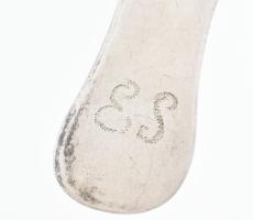 2 db antik ezüst (Ag) teáskanál, 13 latos pest, 1863 Cseh Pál ötvös mesterjeggyel 49 g