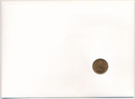 Falkland-szigetek 1987. 1p Bronz "II. Erzsébet" emlékérme felbélyegzett borítékban, bélyeg...