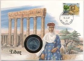 Libanon 1981. 1L Ni felbélyegzett borítékban, bélyegzéssel, német nyelvű tájékoztatóval T:UNC Lebanon 1981. 1 Livre Ni in envelope with stamp, cancellation and a prospectus in german C:UNC