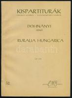 Dohnányi Ernő: Ruralia Hungarica. Öt zenekari darab. Op. 32/b. Kispartiturák 52. Bp., 1958, Zeneműkiadó. Kiadói papírkötés, kissé viseltes borítóval. Megjelent 500 példányban.