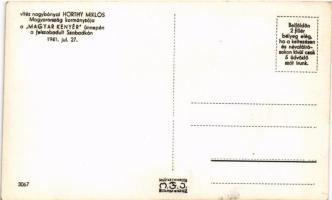 1941 Szabadka, Subotica; Horthy Miklós és Purgly Magdolna a "Magyar Kenyér" ünnepén, bevon...