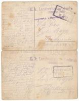 2 db RÉGI katonai képeslap katonai pecsétekkel - W.R.B. & Co. Serie Nr. 3435. + "K.k. Landw...