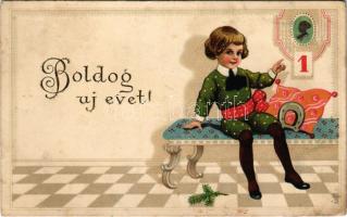 1926 Boldog új évet! / New Year greeting. EAS M. 300. litho (Rb)