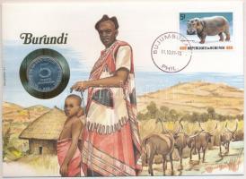 Burundi 1980. 5Fr Al felbélyegzett borítékban, bélyegzéssel, német nyelvű leírással T:AU Burundi 1980. 5 Francs Al in envelope with stamp, with German description C:AU