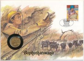 Bophuthatswana benne Dél-Afrika 1990. 2c Br felbélyegzett borítékban, bélyegzéssel, német nyelvű leírással T:AU Bophuthatswana with South Africa 1990. 2 Cents Br in envelope with stamp and cancellation, with german language description C:AU