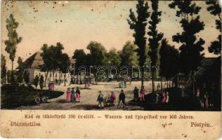 1908 Pöstyén, Piestany; Kád és tükörfürdő 100 évvel ezelőtt. Kiadja Lampl Gyula / Wannen- und Spiegelbad vor 100 Jahren / spa resort and bathing house 100 years ago (fl)