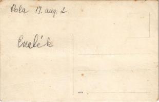 1917 Pola, Osztrák-magyar matrózok a vidámparkban, csúszdázás / K.u.K. Kriegsmarine Matrosen / Austr...