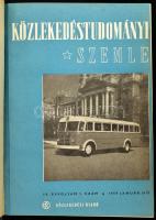 1954 Közlekedéstudományi Szemle IV. évf. 1-12. sz. (Teljes évfolyam egy kötetben). Bp., Közlekedési Kiadó. Félvászon-kötésben.