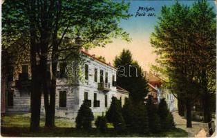 1916 Pöstyén, Piestany; park sor / street view (EK)