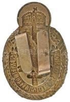 ~1940. "Honvéd Sportügyességi Jelvény" préselt, ezüstözött fém sapkajelvény (51x34mm) T:XF...