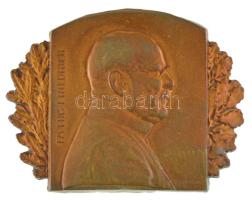 Osztrák-Magyar Monarchia 1915. &quot;FM. EHG. Friedrich&quot; Habsburg-Tescheni Frigyes főherceget ábrázoló aranyozott bronz jelvény. Szign.: Rudolf Ferdinand Marschall (32x42mm) T:AU kopott aranyozás