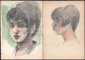 Olvashatatlan jelzéssel v. jelzés nélkül, össz. 10 db rajz: Városrészletek, életképek, vízparti tája...