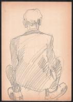 Jelzés nélkül, össz. 10 db rajz: Utcarészletek, vízparti tájak, portrék. Ceruza, tus, kréta, papír. ...