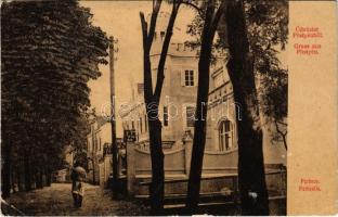 1909 Pöstyén, Piestany; Park sor, villák. Kiadja Gipsz H. / street view, villas (Rb)