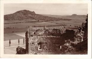 Szigliget, várrom, kilátás a Szentgyörgyhegyre, hátoldalon térkép. Zala Vármegye Törvényhatósági Iskolánkívüli Népművelési Bizottsága tulajdona, Foto Serényi