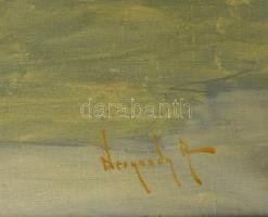 Neogrády A jelzéssel: Mosás. Olaj, vászon. Dekoratív fakeretben. 60×80 cm